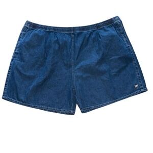 Big Dogs 5X Men's Denim Shorts Blue Elastic Waist Casual Summer 5-Pocket pull on